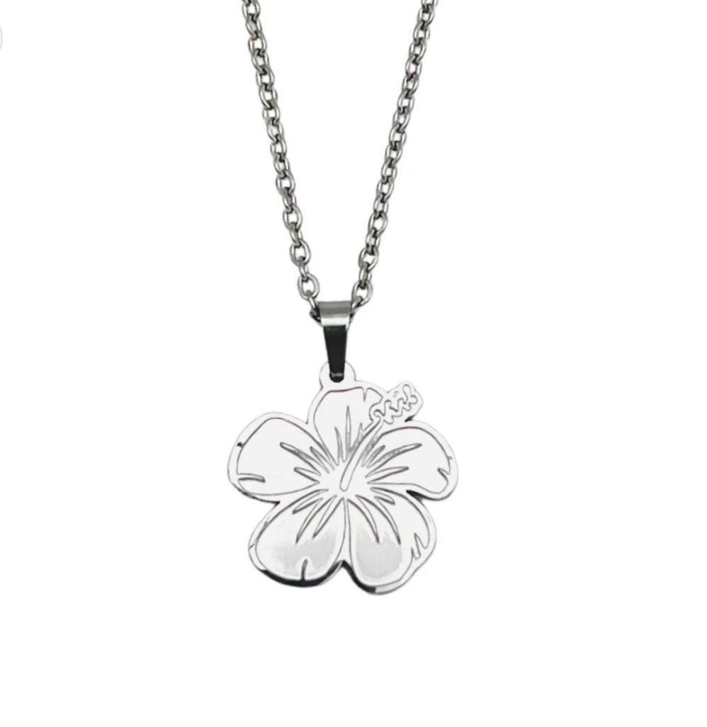 Collar Flor de Maga- plateada