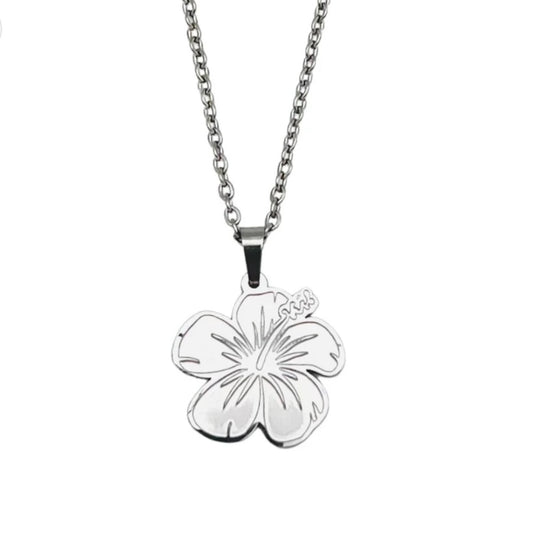 Collar Flor de Maga- plateada